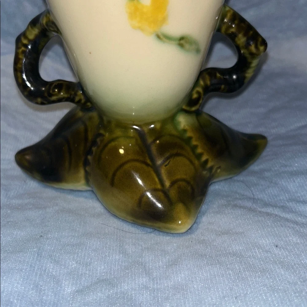 Hull 1950’s Chartreuse Woodland Fluted Edge 8 3/4 inch Ceramic Vase
